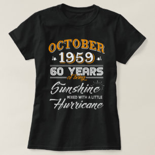 T-shirt Octobre 1959 Cadeau de 60ièm anniversaire de