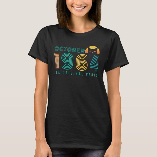 T-shirt Octobre 1964 Cat Retro (Devant)