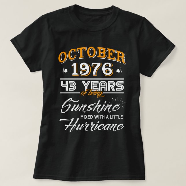T-shirt Octobre 1976 quarante-troisième cadeaux (Design devant)