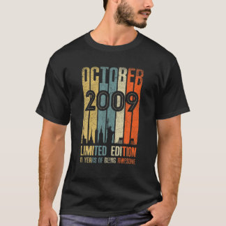 T-shirt Octobre 2009 T 11 Année Anniversaire 2009 Cadeau
