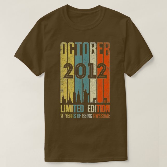 T-shirt Octobre 2012 9 Anniversaire 9 Anniversaire 2012 An (Design devant)