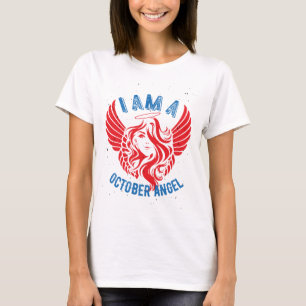 T-shirt Octobre Angel Anniversaire présent
