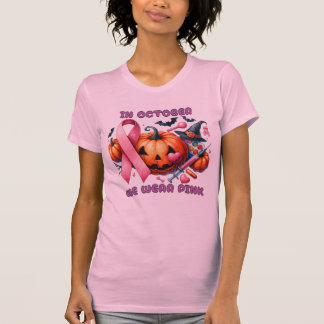 T-shirt Octobre Citrouille rose du sein dons de sensibilis