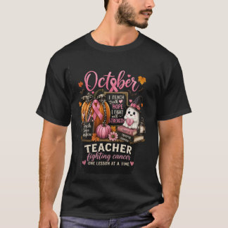 T-shirt Octobre Enseignant Fort | Sensibilisation au cance