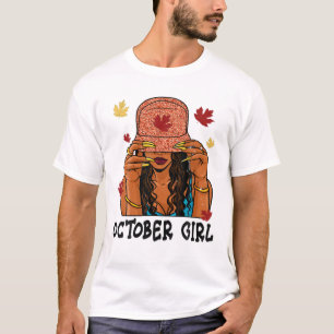 T-shirt Octobre Fille afro-africaine Melanin Happy B