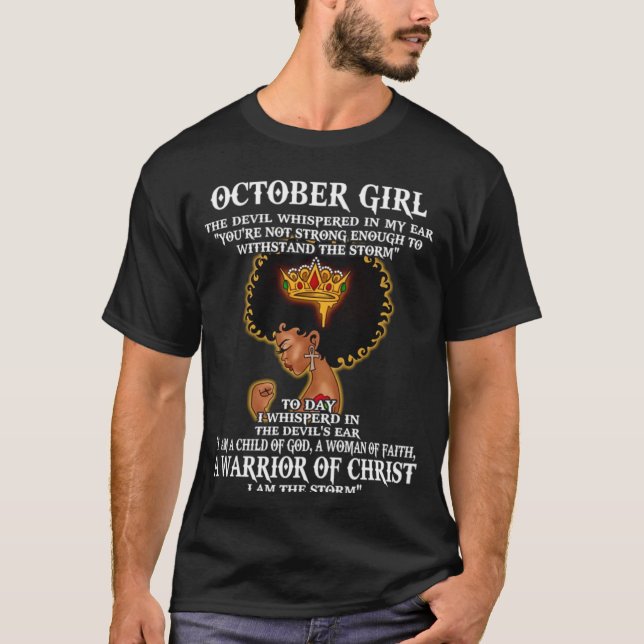 T-shirt Octobre Fille Le Diable Whischoché Dans Mon Oreill (Devant)