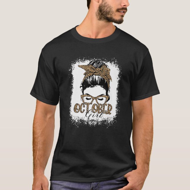 T-shirt Octobre Fille Messy Cheveux Lunettes de soleil Léo (Devant)