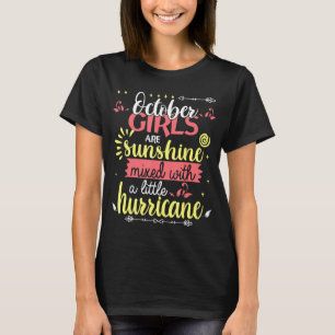 T-shirt Octobre Les Filles Sont Brillantes Mélangées Avec