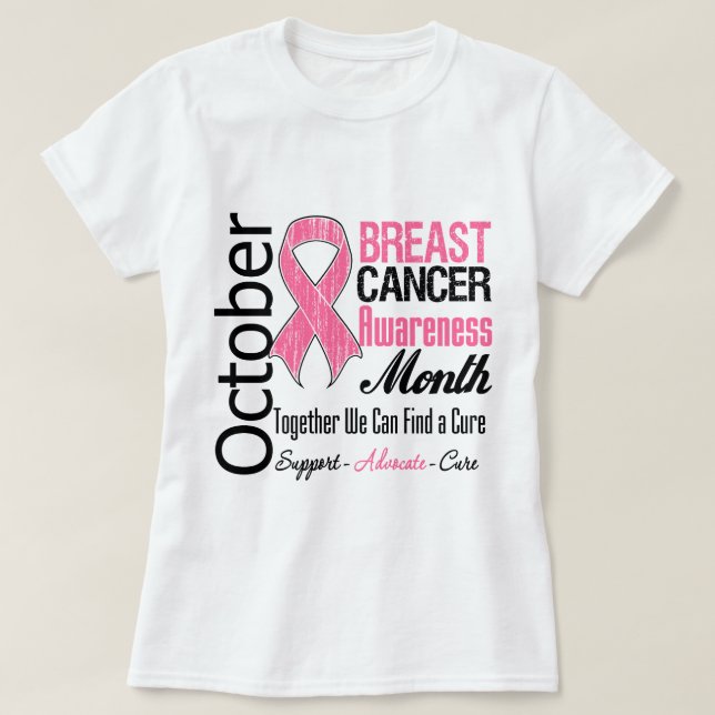 T-shirt Octobre - mois de conscience de cancer du sein (Design devant)