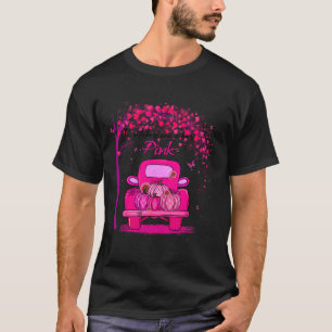 T-shirt Octobre Nous Portons Citrouille rose Camion Cancer