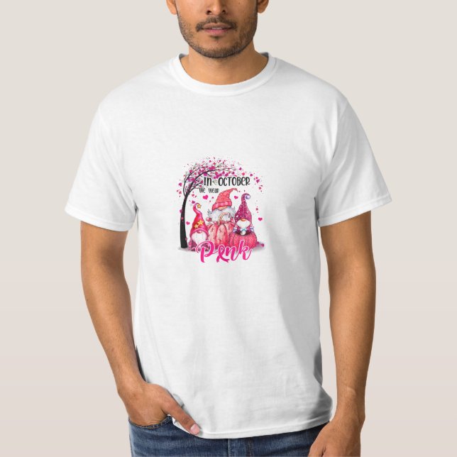 T-shirt Octobre Nous Portons Des Gnomes Roses (Devant)
