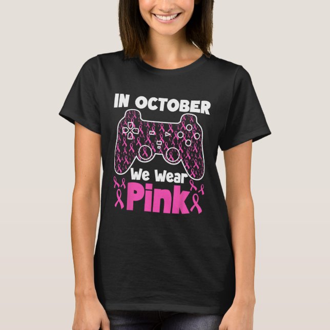 T-shirt Octobre Nous Portons Pink Breast Cancer Jeu Enfant (Devant)