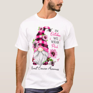 T-shirt Octobre Nous Portons Pink Gnome Sensibilisation au