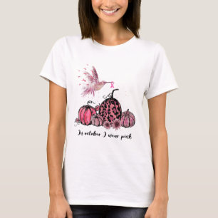 T-shirt Octobre Nous Portons Pink Hummingbird Cancer du se