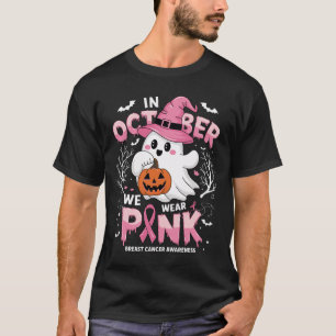 T-shirt Octobre Nous Portons Une Chemise Rose Fantôme Canc
