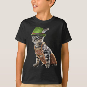 T-shirt Octobre Parti Chat Bavarois Lederhosen Costume Alp