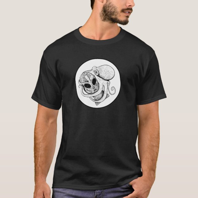 T-shirt Octogray - La sculpture étrange de la pieuvre et d (Devant)