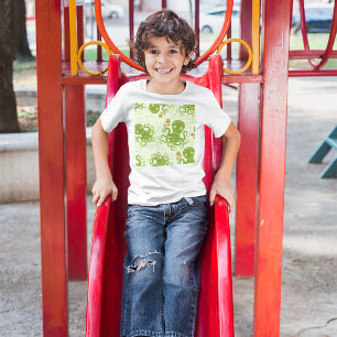 T-shirt Octopes Vertes Avec Fleurs