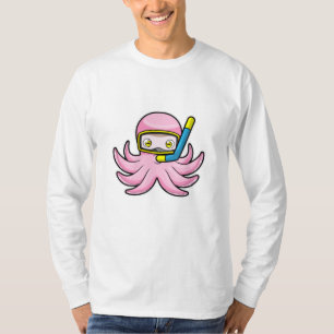 T-shirt Octopus à la plongée avec tuba et lunettes de nata