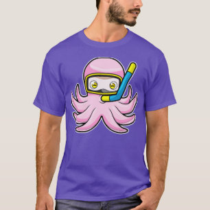 T-shirt Octopus à la plongée avec tuba lunettes de natatio