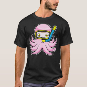 T-shirt Octopus à la plongée avec tuba lunettes de natatio