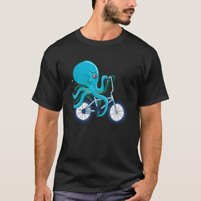T-shirt Octopus À Vélo Octopus À Vélo Anim De Mer (Devant)