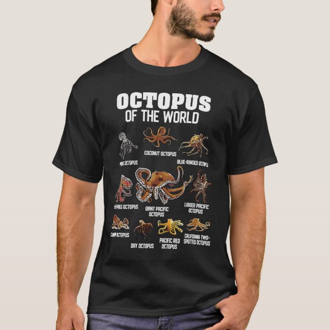 T-shirt Octopus Animaux du monde Mer Animal Océan Octo (Devant)