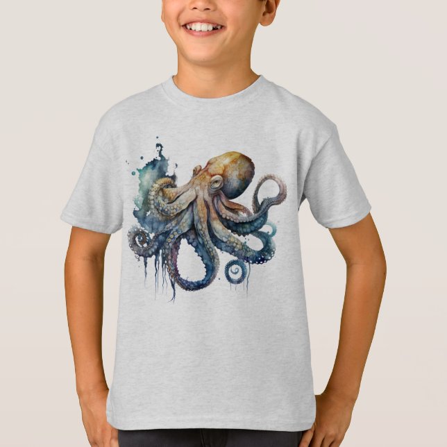 T-shirt Octopus aquarelle (Devant)