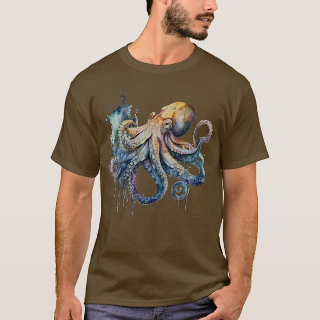 T-shirt Octopus aquarelle (Devant)