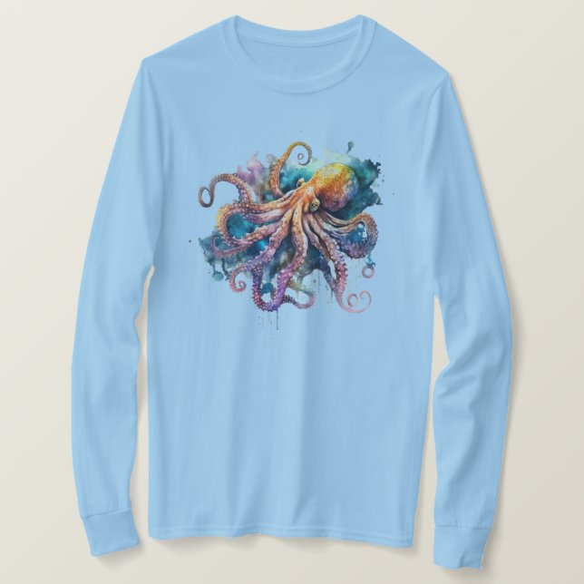 T-shirt Octopus aquarelle (Design devant)