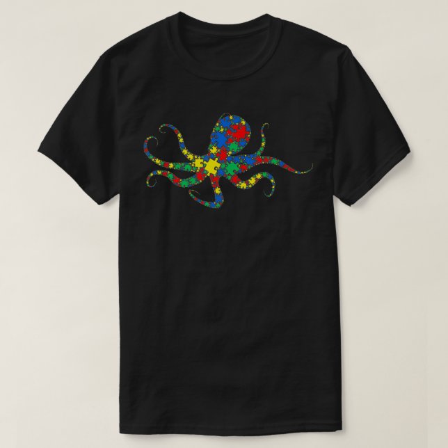 T-shirt Octopus Autism Puzzle for Women Men Kids  Autism A (Design devant)