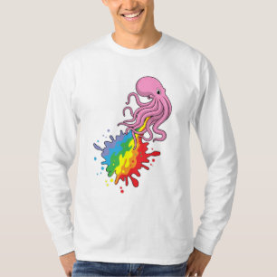 T-shirt Octopus avec arc-en-ciel