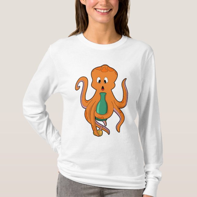 T-shirt Octopus avec bouteille.PNG (Devant)