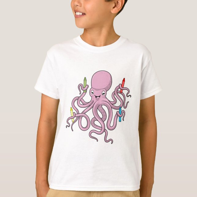T-shirt Octopus avec Crayon (Devant)