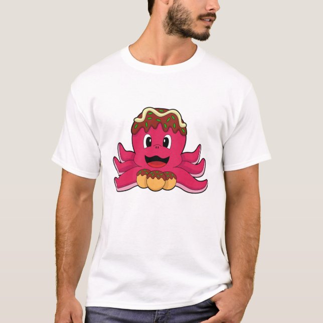 T-shirt Octopus avec gâteau (Devant)