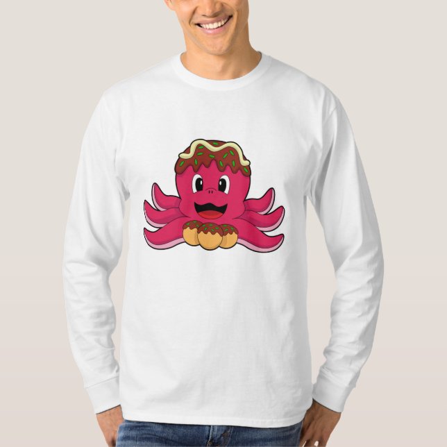 T-shirt Octopus avec gâteau (Devant)