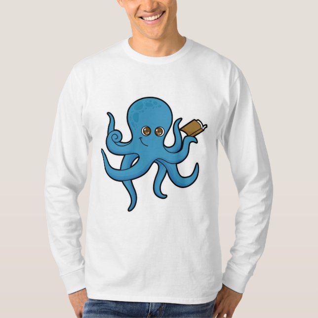 T-shirt Octopus avec livre (Devant)