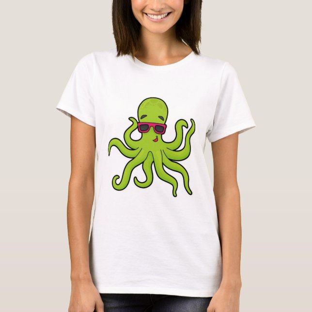 T-shirt Octopus avec lunettes de soleil (Devant)