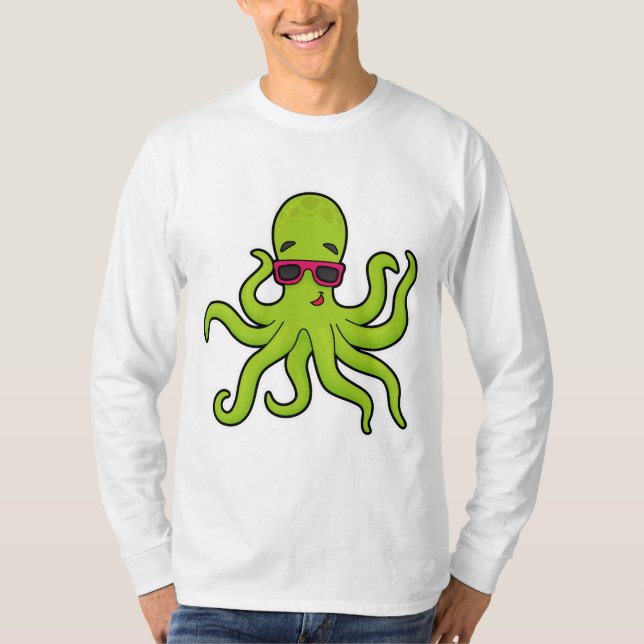T-shirt Octopus avec lunettes de soleil (Devant)
