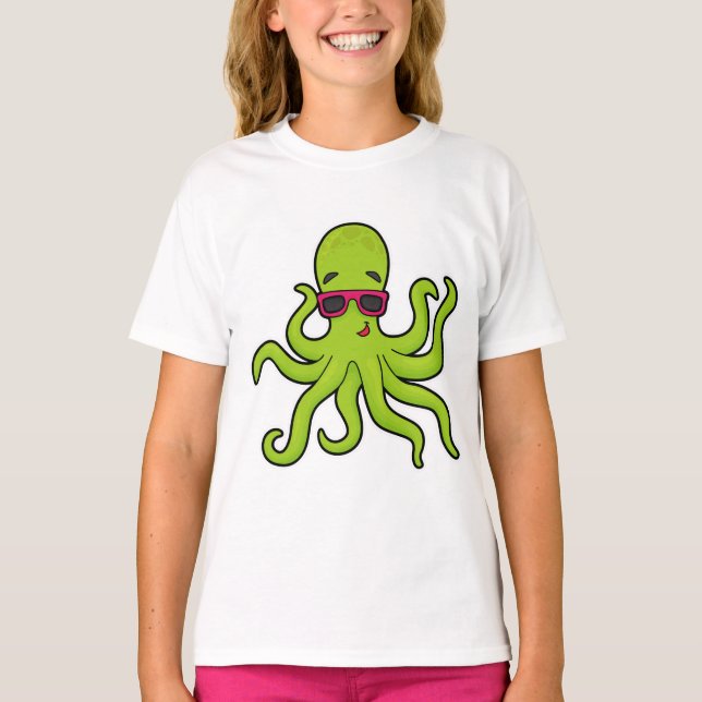 T-shirt Octopus avec lunettes de soleil (Devant)