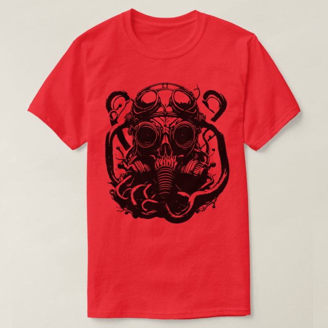 T-shirt octopus avec masque gastrique (Design devant)