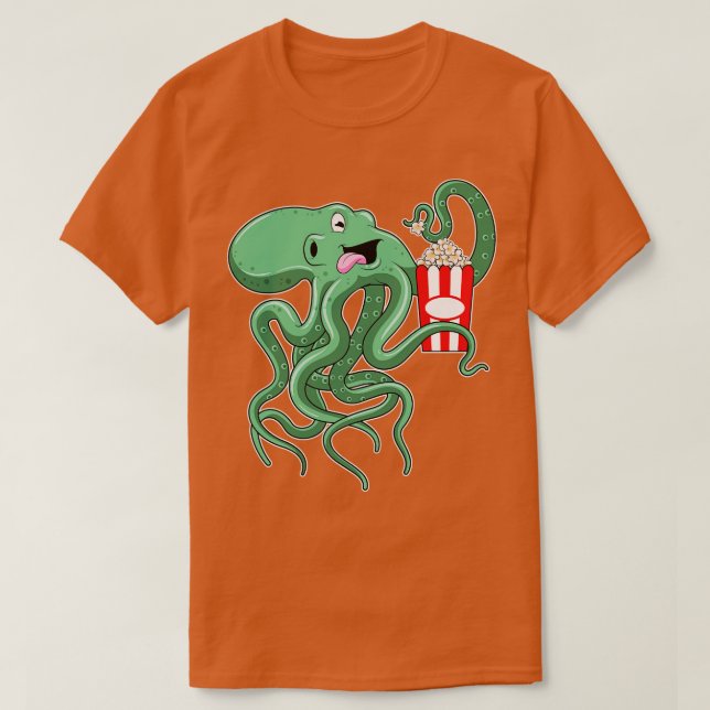 T-shirt Octopus avec Popcorn (Design devant)
