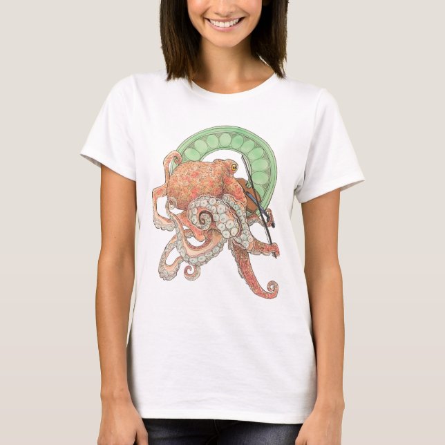 T-shirt Octopus avec un bourdon (Devant)
