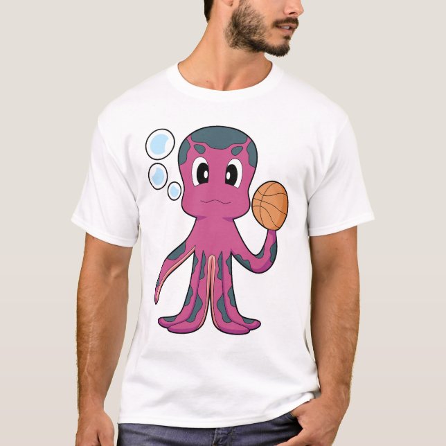 T-shirt Octopus Basketball player Basketball Sports (Devant)