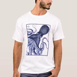 T-shirt Octopus bleu paysage