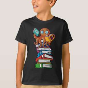 T-shirt Octopus Book Reading Kraken Library Humour Reader