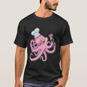 T-shirt Octopus comme cuire avec cuillère en bois