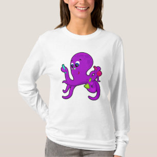 T-shirt Octopus comme enseignant avec équipement de labora