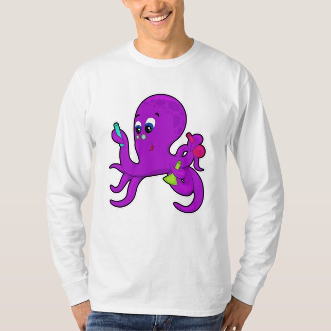 T-shirt Octopus comme enseignant avec équipement de labora (Devant)