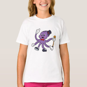 T-shirt Octopus comme magicien avec Casquette